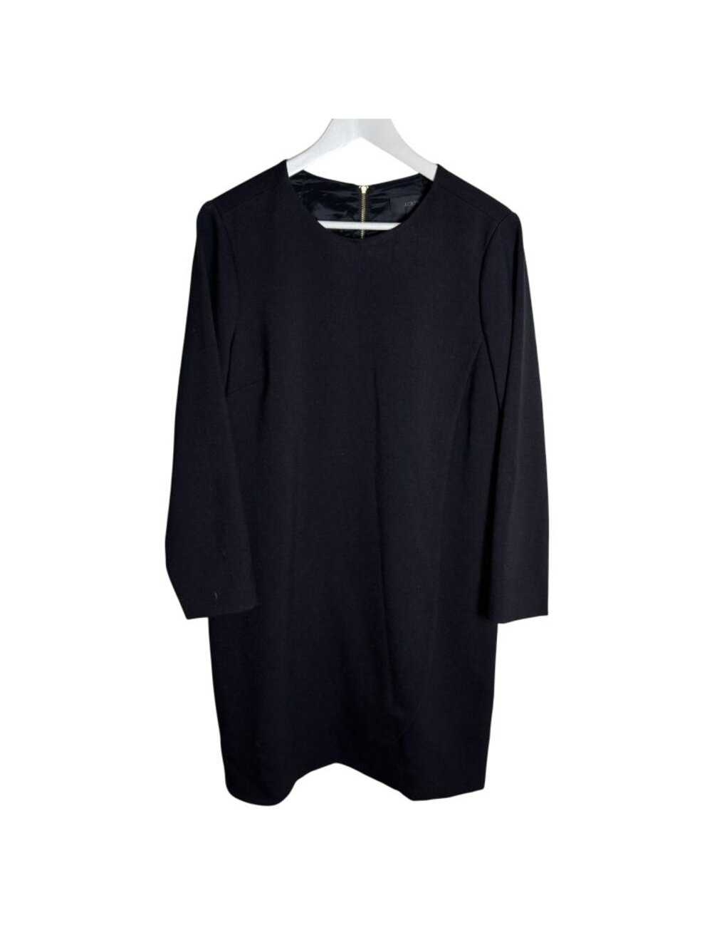 NWT J. Crew Black Long Sleeve Classic Sheath Dress, Formal Business, Size 12
